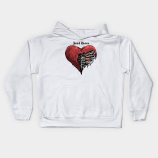 Heart Broken with Text Kids Hoodie